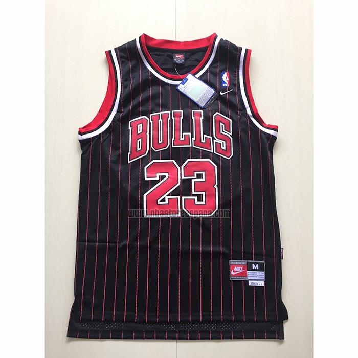 Camiseta Chicago Bulls Michael Jordan NO 23 Retro 1995-96 Negro